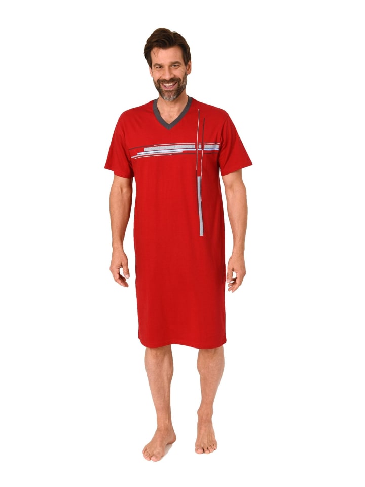 

Ночная рубашка с короткими рукавами и красным принтом спереди NORMANN