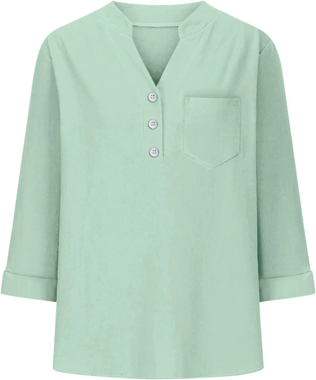 Блуза свободного кроя Button Shirt, мятно-зеленый — фото 4