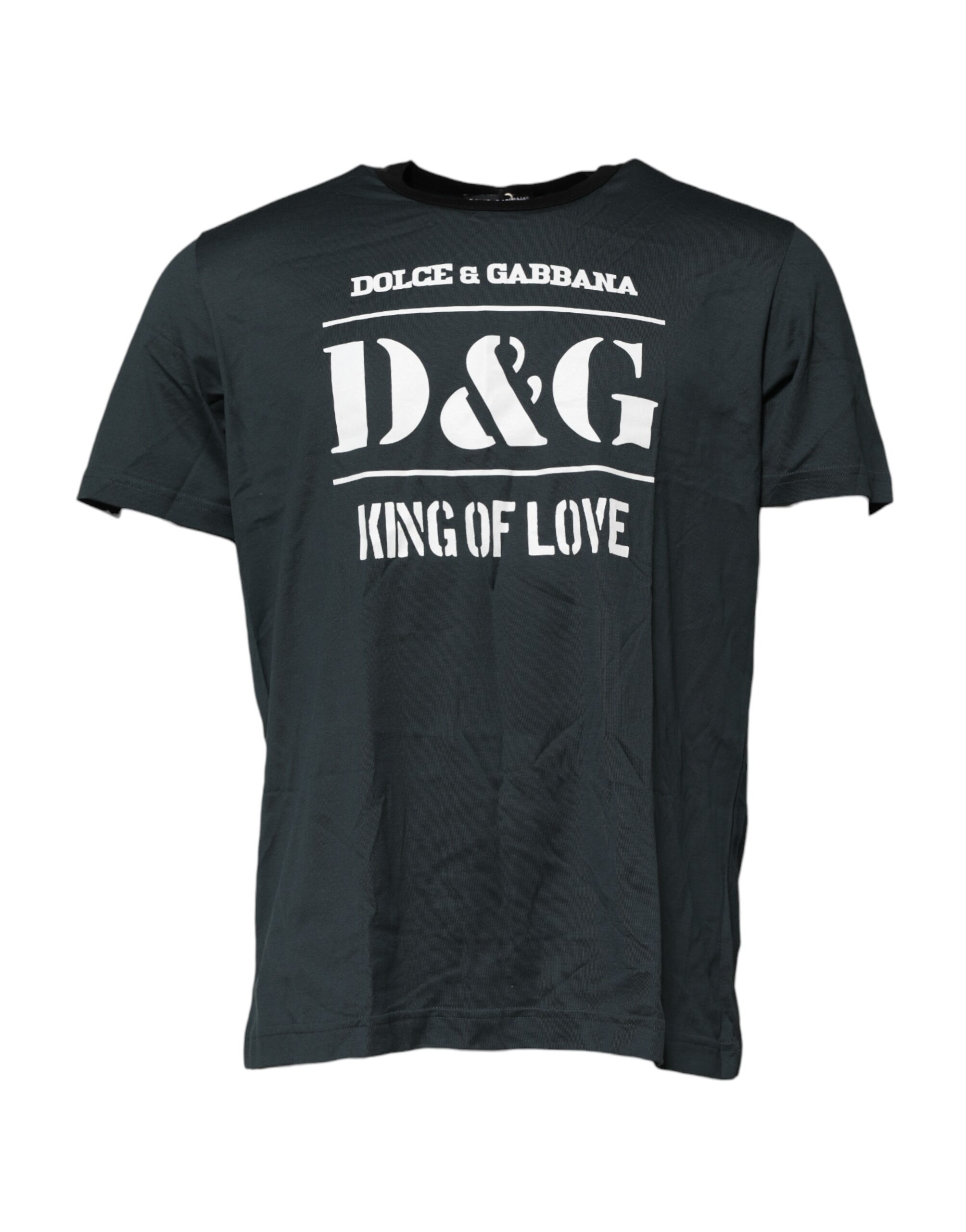 

Черная хлопковая футболка с короткими рукавами и принтом Dolce & Gabbana, черный