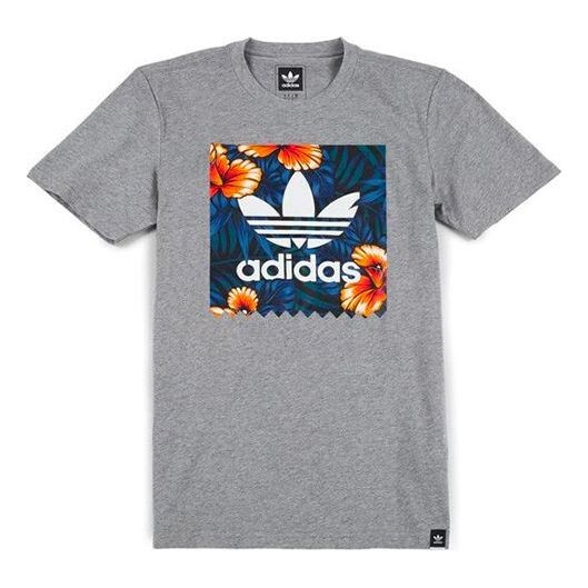 

Футболка originals flowers printing casual short sleeve gray Adidas, серый