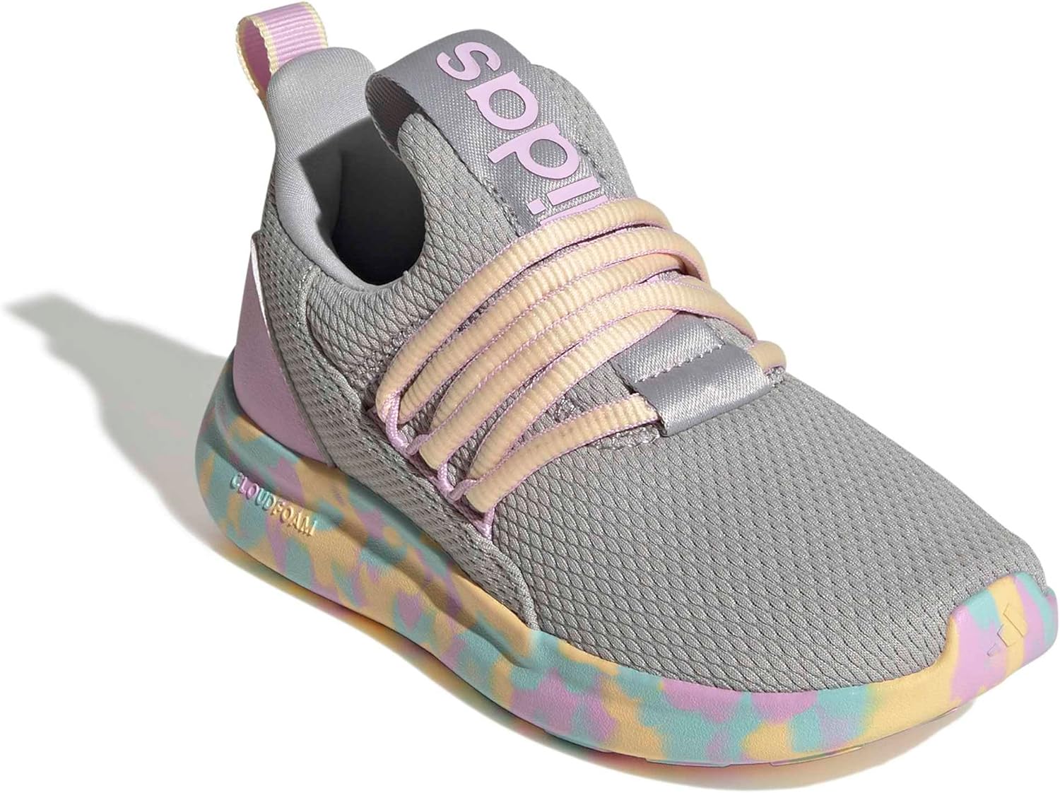 Беговые кроссовки adidas Kids Lite Racer Adapt 7.0, оранжевый/серый/сиреневый — фото 4