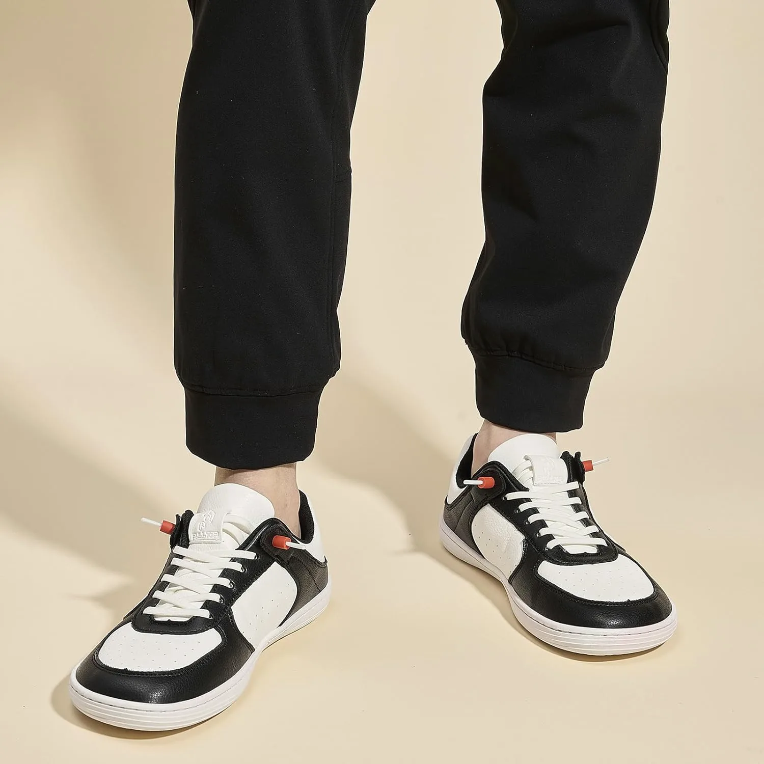 Мужские туфли Pulltop Barefoot с широкой носовой частью - минималистичные туфли-босоножки, кроссовки без каблука, слайпы для ходьбы, противоскользящие, черно-белый — фото 2