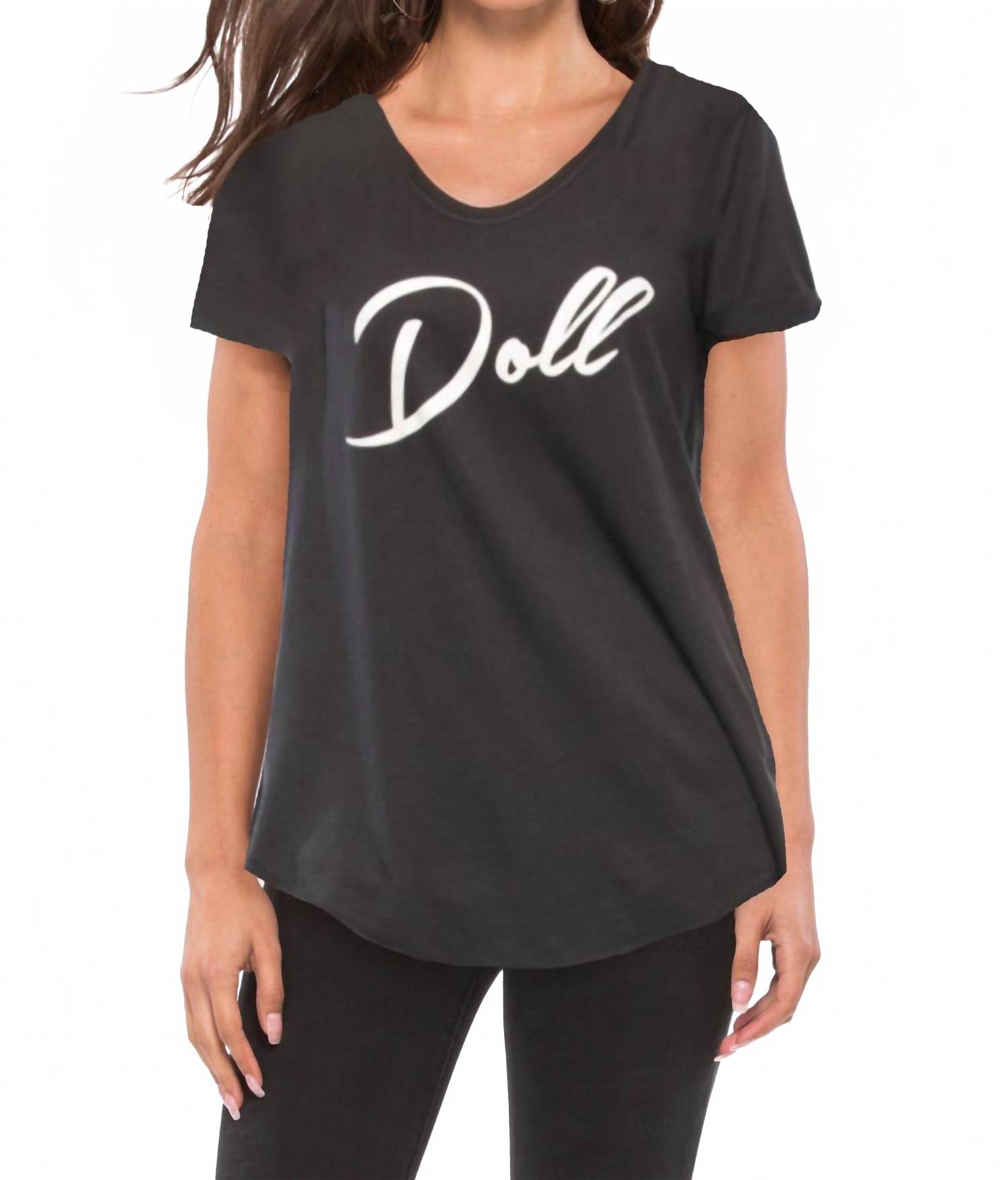 

Футболка Valerie Doll с V-образным вырезом, черная South Parade, черный