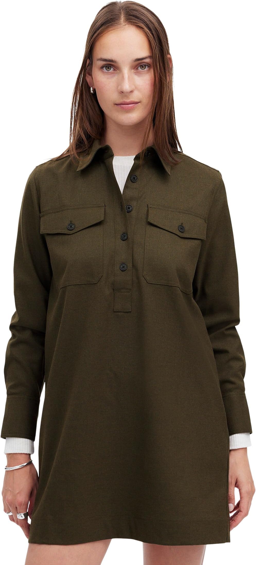 

Платье Madewell Eugenie Dress - Carreman, цвет Dark Olive Melange
