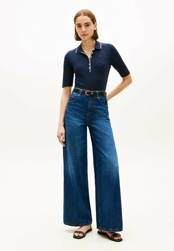 Поло с коротким рукавом и присборенной отделкой Tommy Hilfiger, Dark Blue — фото 2