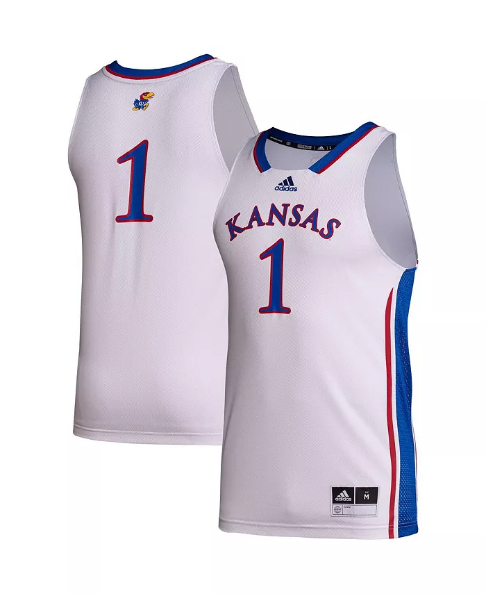

Мужская майка Swingman №1 команды Kansas Jayhawks adidas, белый