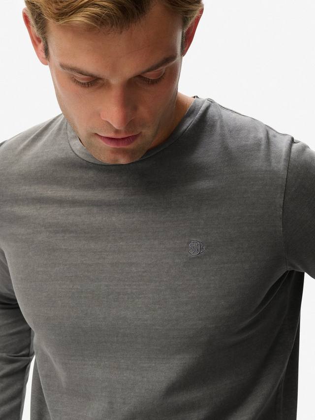 Классическая базовая хлопковая футболка Superdry, Sleet Grey — фото 4