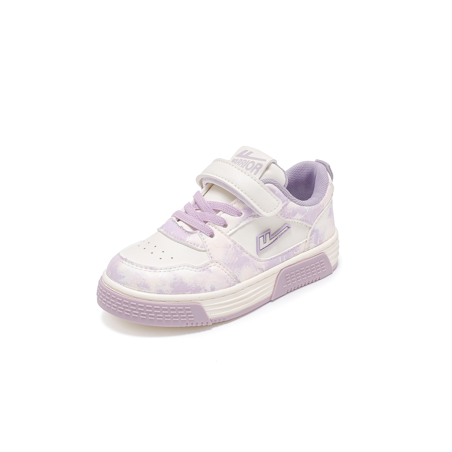 Warrior Low-Top Детские Скейтбординг Кроссовки, Бежевый/Фиолетовый — фото 4