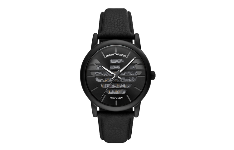

EMPORIO ARMANI Часы LUIGI Wrist Watch Mechanical Movement Leather Watch Bands Black Dial Men's Watch, Black Dial