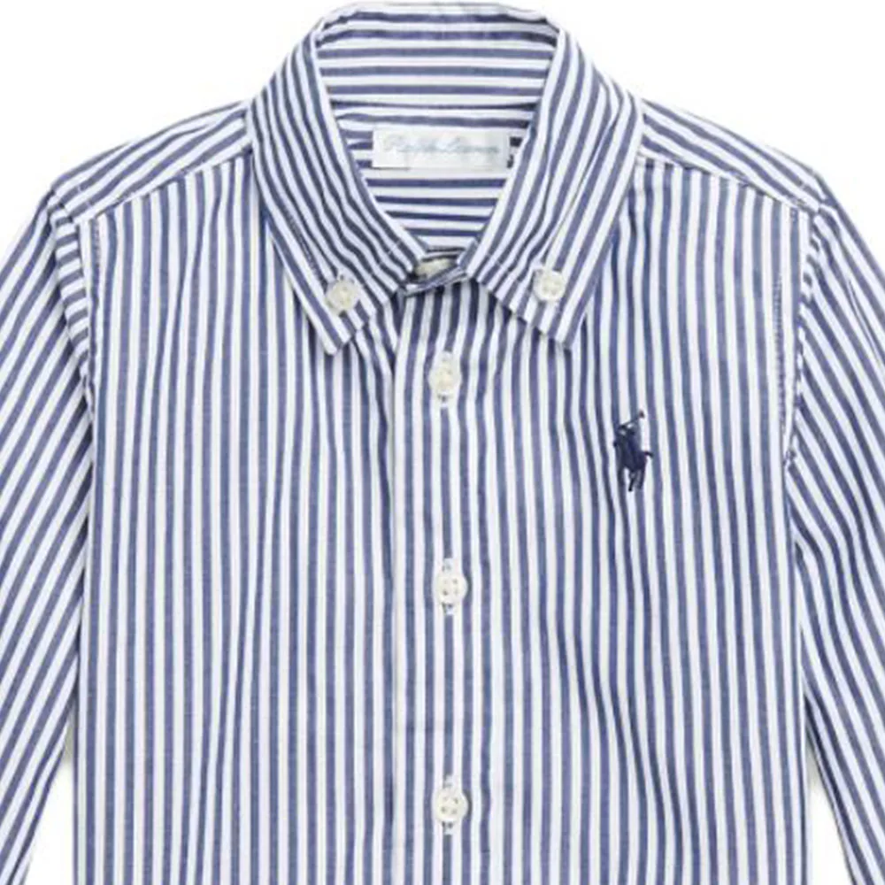 Повседневная рубашка для малышей Polo Ralph Lauren, темно-синий/белый — фото 4