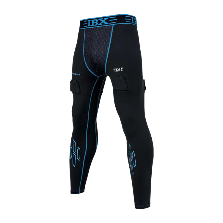 

He Jiagong Детский хоккейный комплект с быстрой сушкой, водолазка и защита паха, черный и синий, размер XL (рост 155-170 см)