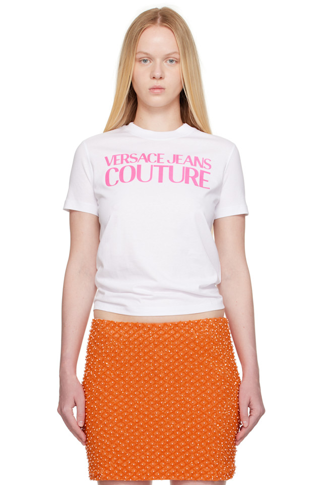 

Футболка с логотипом учреждения Versace Jeans Couture, белый