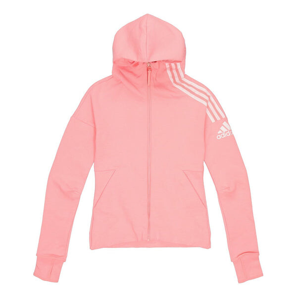 

Куртка letter printing hooded jacket pink Adidas, розовый