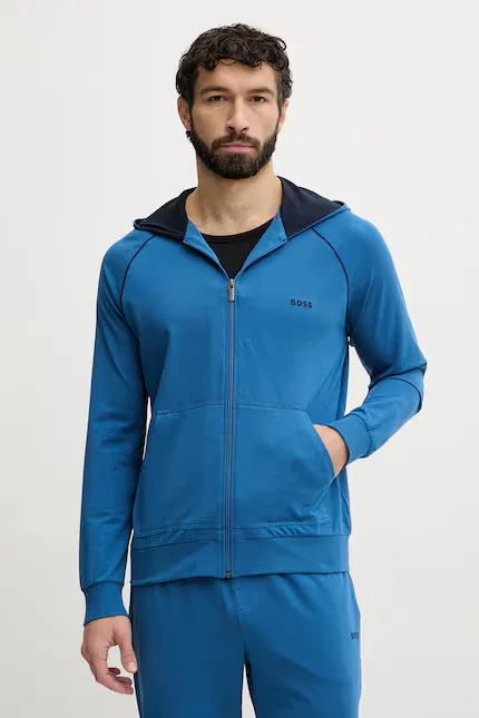 Олимпийка с капюшоном на молнии Mix&Match Jacket H BOSS, синий