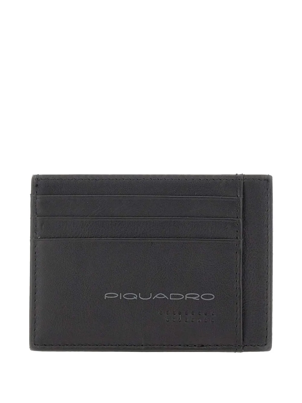 

Кожаный картхолдер с логотипом PIQUADRO, черный