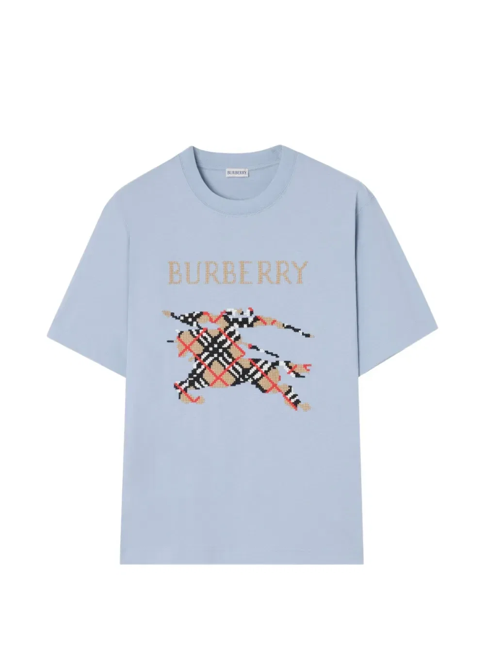 Футболка BURBERRY Knight с декоративной строчкой, синий