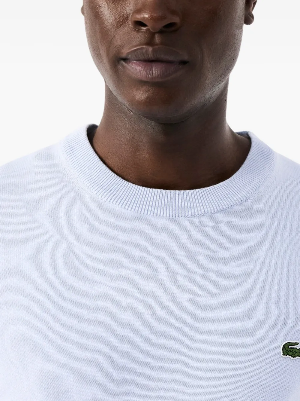 Свитер приталенного кроя с логотипом Lacoste, синий — фото 4
