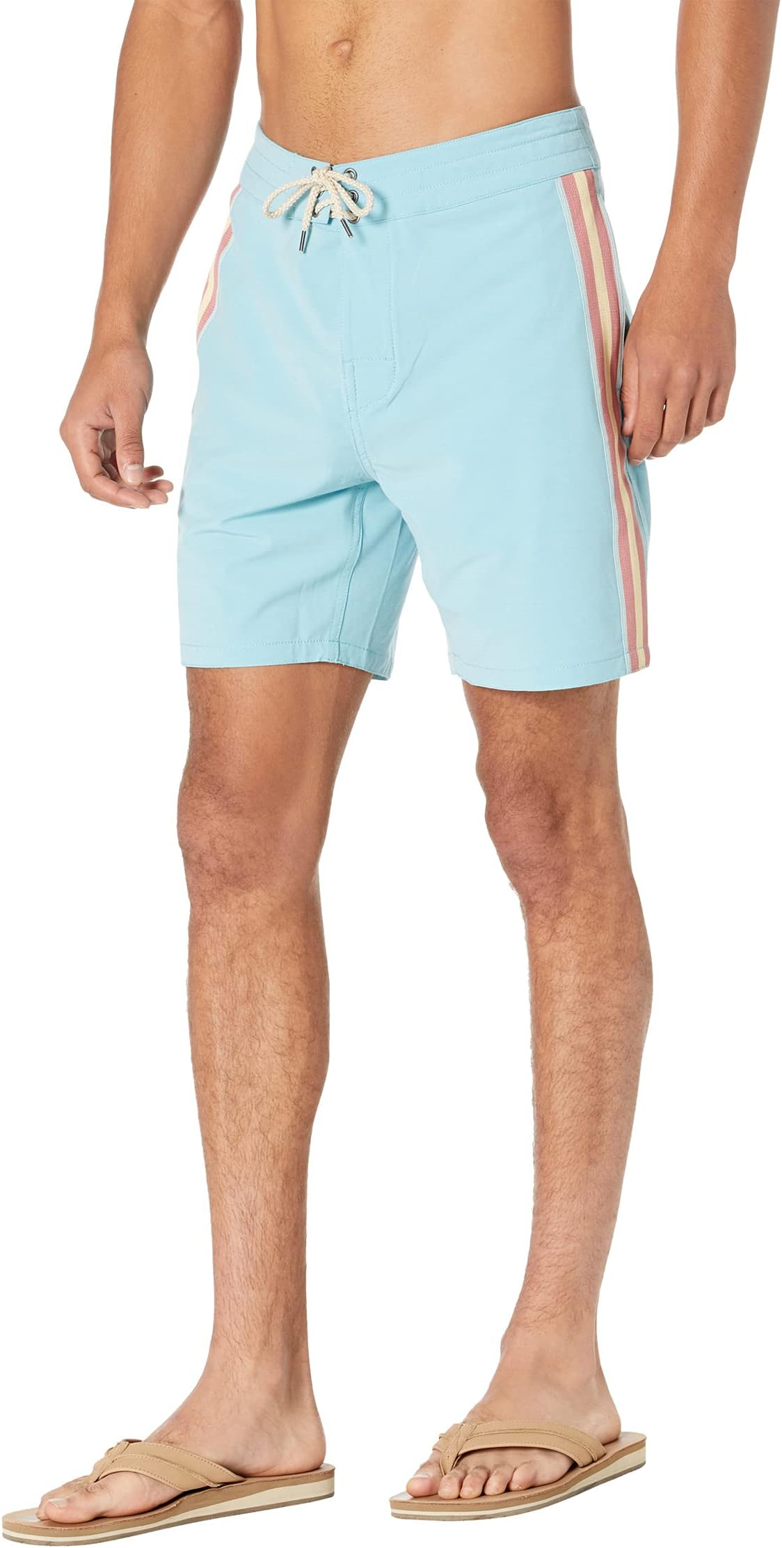 

Шорты для плавания Faherty Retro Surf Stripe Boardshorts 5", цвет Reef Waters