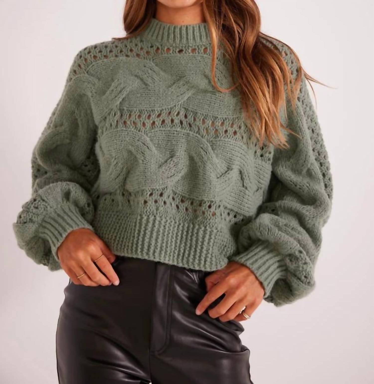 

Свитер Kaine Cable в мятном цвете MINKPINK