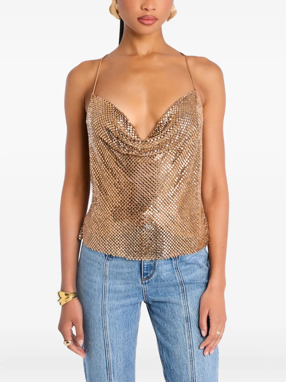 

Топ Shiloh с воротником-хомутом Retrofete, золотой