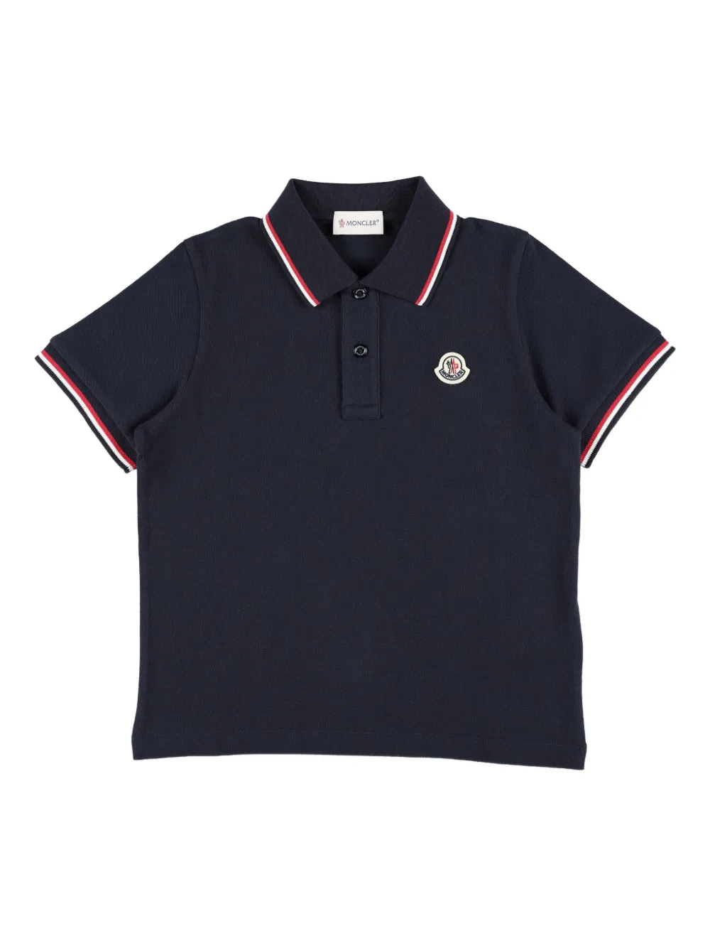 

Рубашка поло с нашивкой-логотипом Moncler Enfant, синий