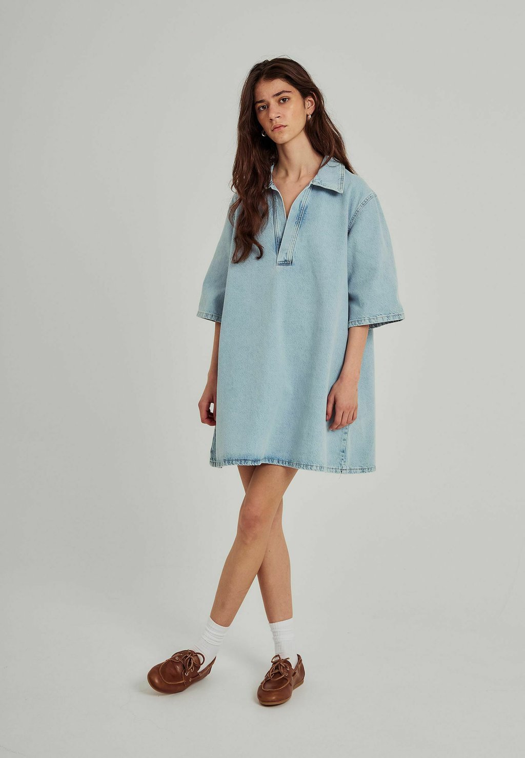 

Платье из денима NORR, цвет Light Blue Wash