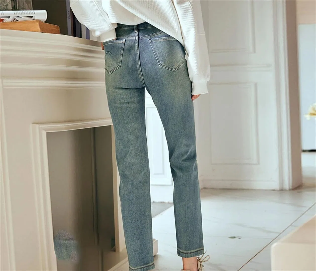 Джинсы женские, синие джинсовые, Denim Blue Jeans — фото 3