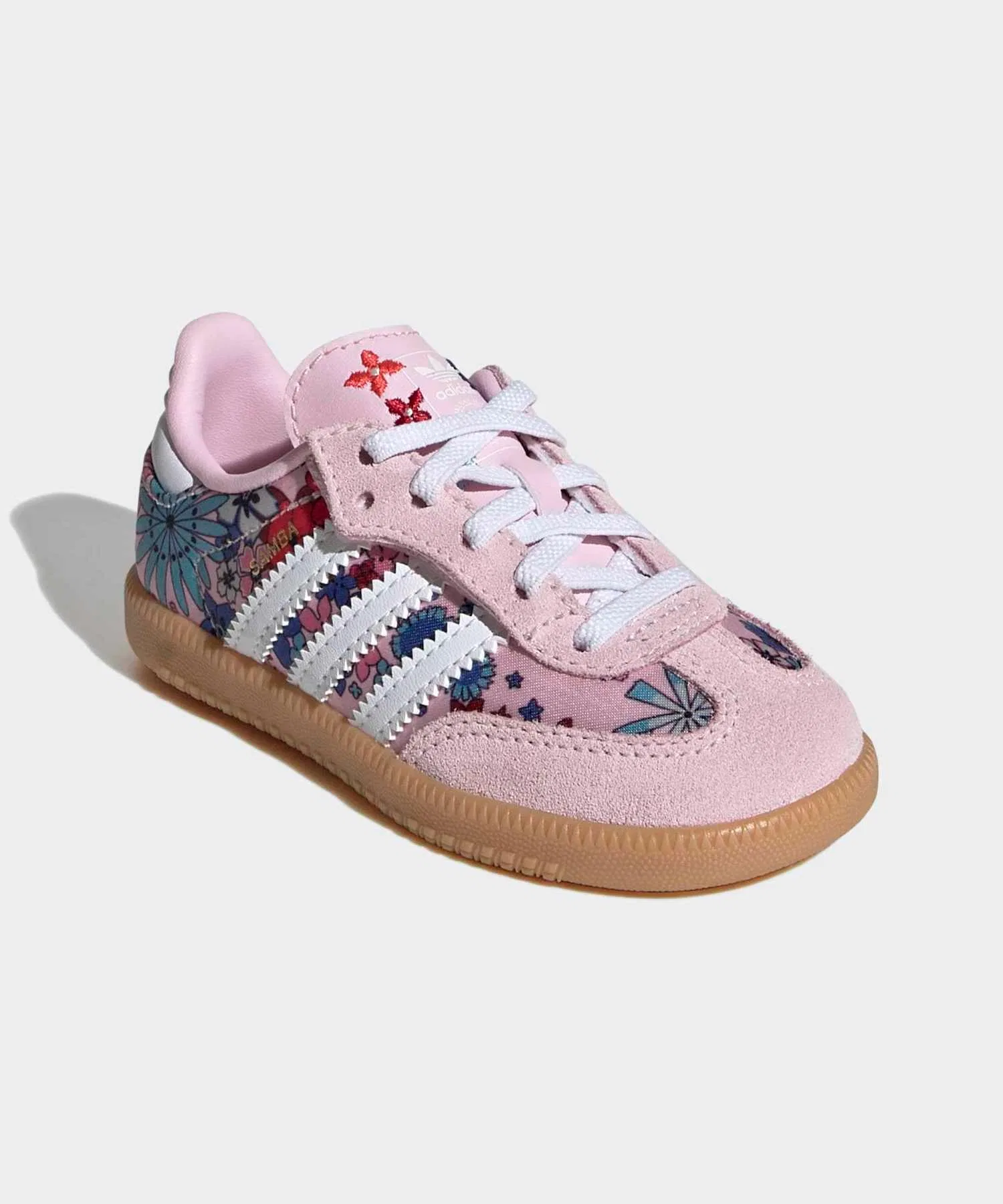 Детские кроссовки Adidas Liberty London Samba OG с эластичными шнурками розовые — фото 4