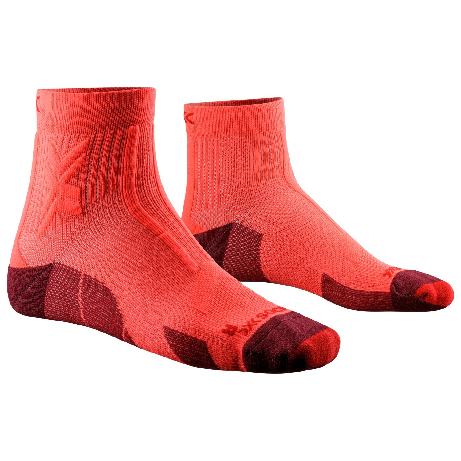 

Носки для бега X-Socks Trail Run Discover Ankle, цвет Fluo Red/Namib Red
