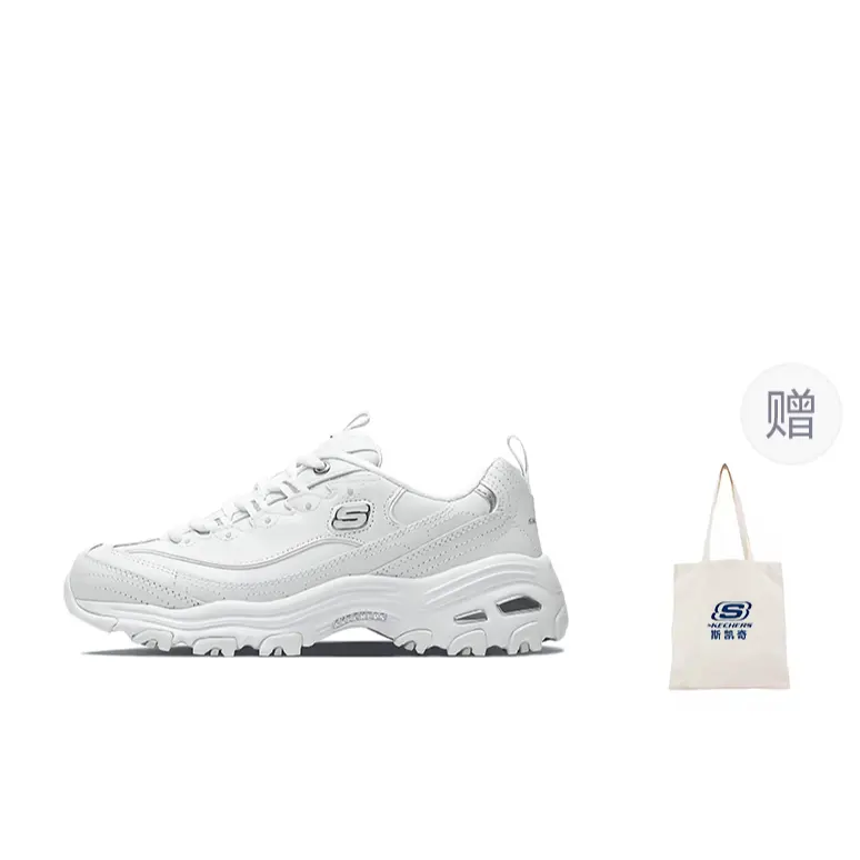 

Кроссовки Skechers D"Lites 1.0 Chunky Sneakers Women's Low-top White/Silver, белый/серебряный