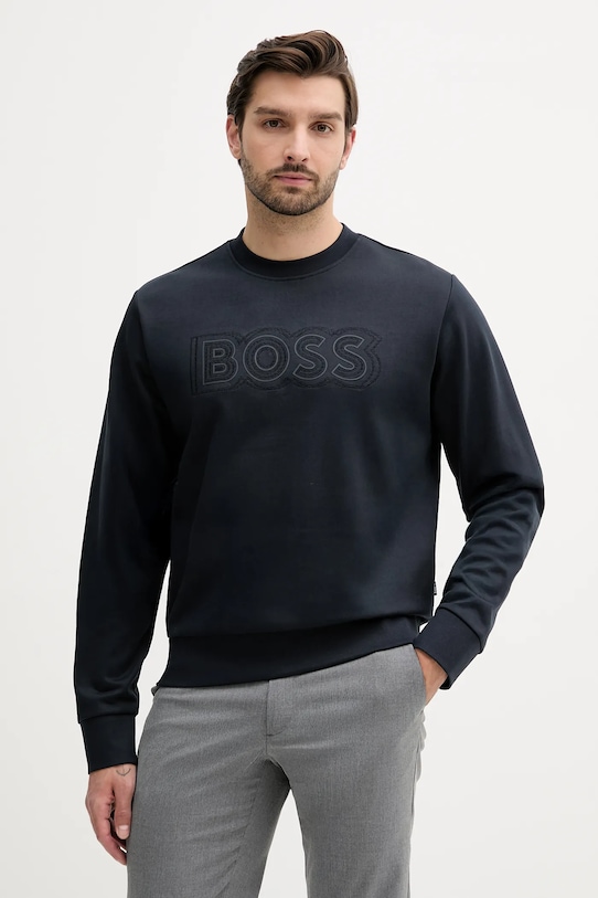 

Хлопковая толстовка Boss, темно-синий