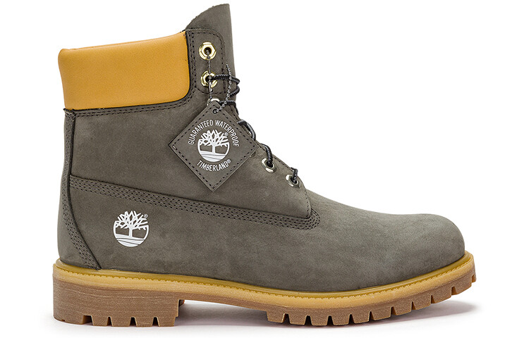 Мужские уличные ботинки Timberland на шнуровке, темно-серый/желтый — фото 2