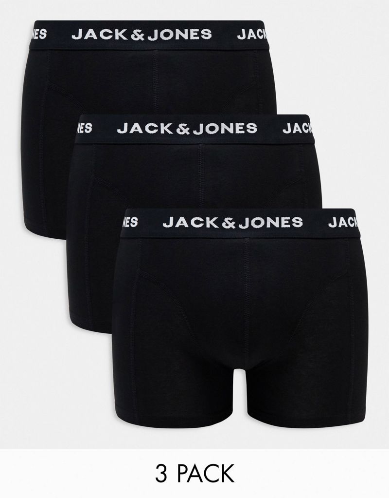 

Набор из трех черных боксеров Jack & Jones с поясом с логотипом