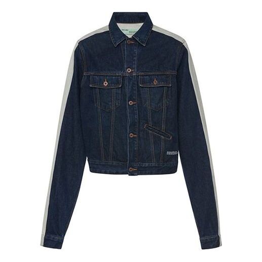 

Куртка splicing sleeve denim jacket blue Off-White, синий