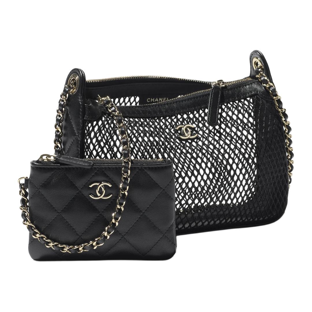 CHANEL Женская черная сумочка-клатч на плечо из газа — фото 3