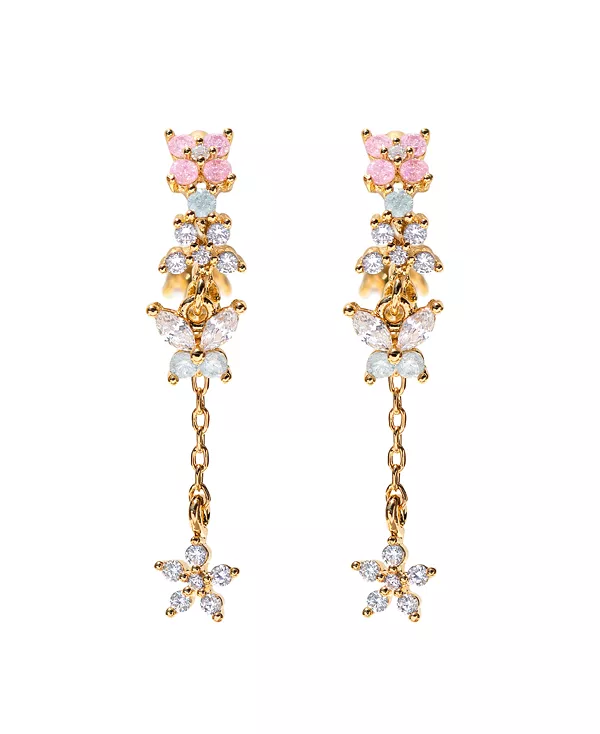 

Серьги-Кольца с подвесками в стиле Мари, покрытые кристаллами и золотом Girls Crew, gold