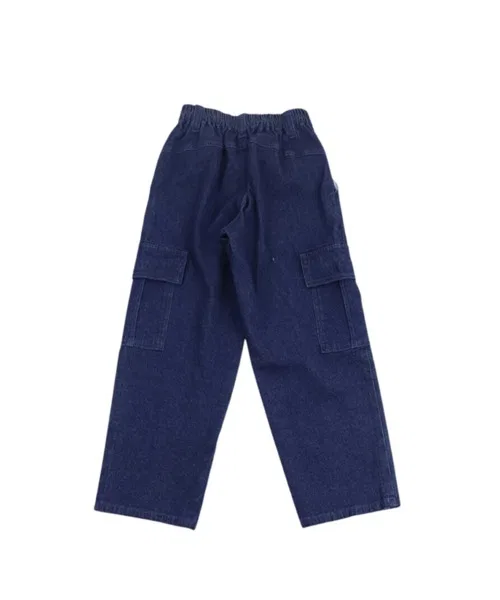 Детские карго-брюки из стрейч-денима Njeans, 98% хлопок, 2% эластан, тёмно-синий