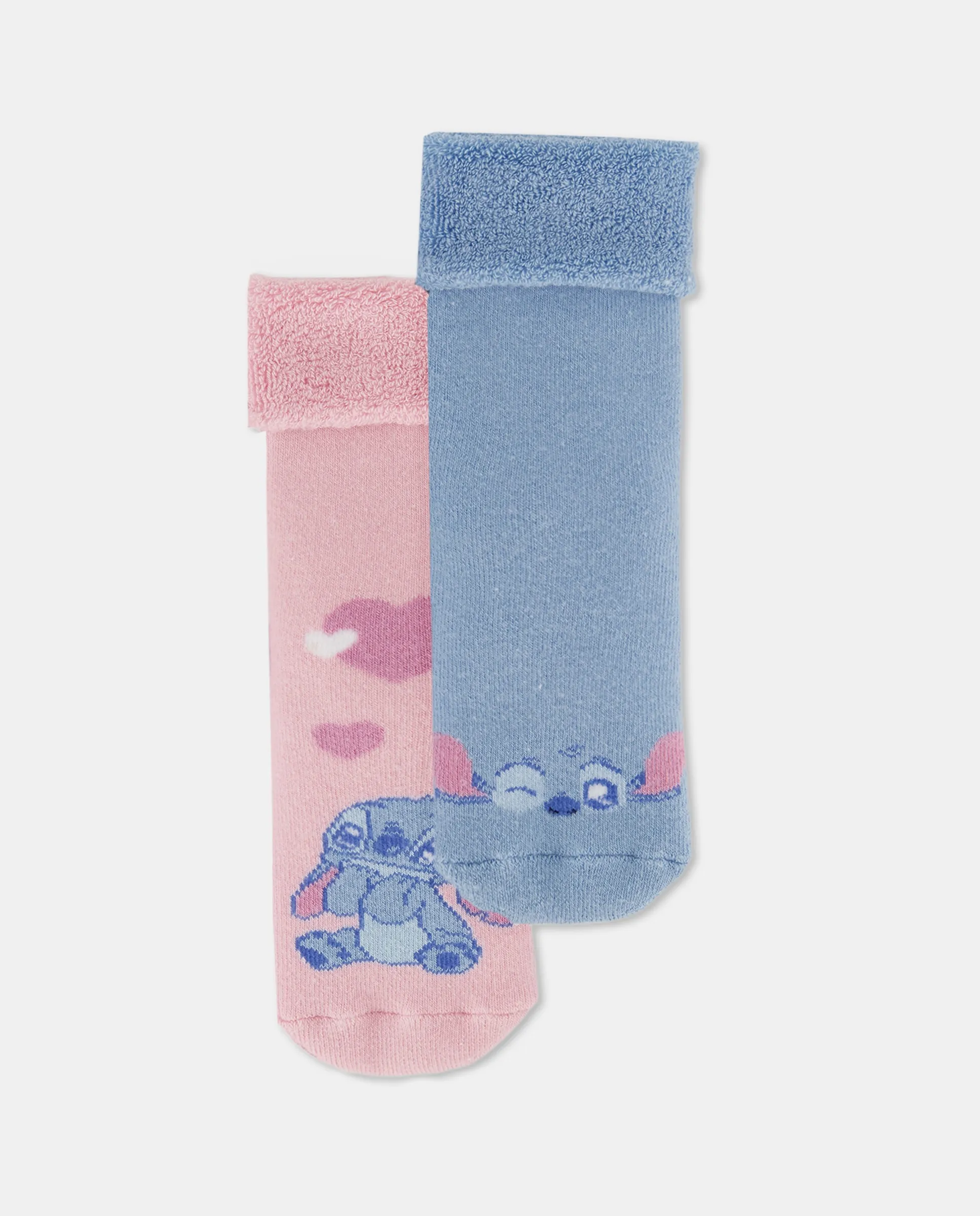 

Пара противоскользящих носочков с принтом LILO & STITCH для девочек Cotton Juice, многоцветный