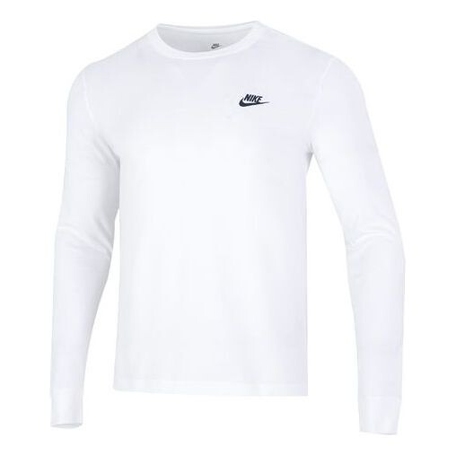 

Футболка Men's Nike Minimalistic Alphabet Logo Athleisure Casual Sports Round Neck Long Sleeves White T-Shirt, белый