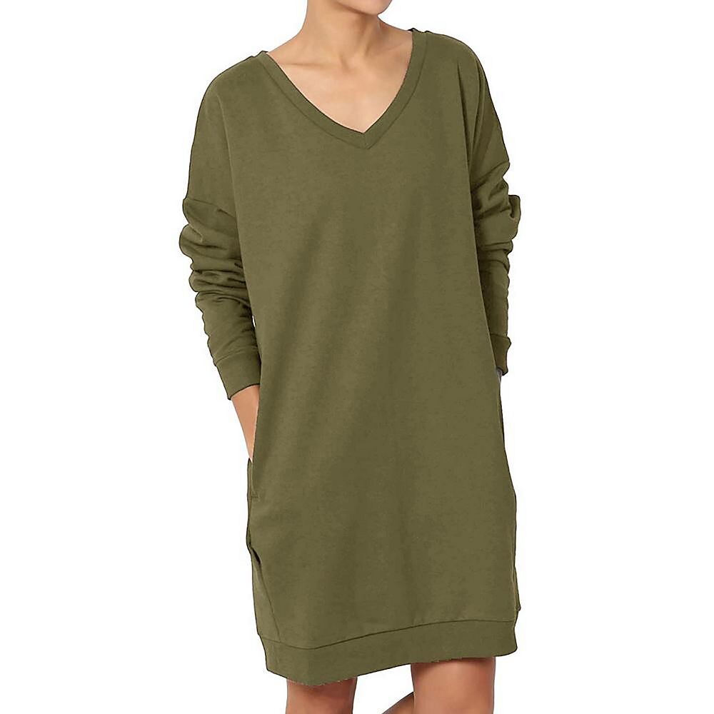 

Женское платье-свитшот свободного кроя Haute Edition, цвет Light Olive