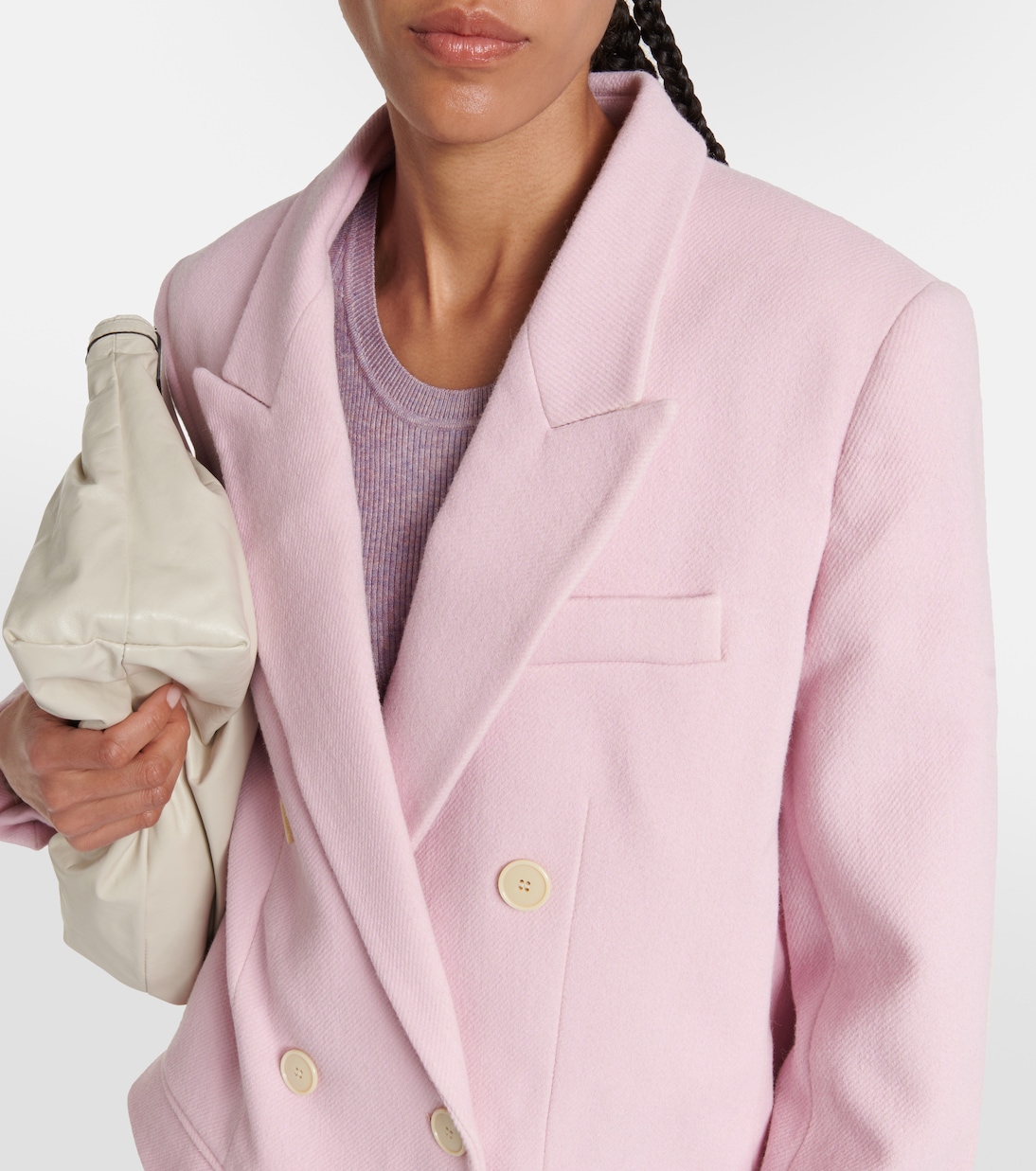 Пальто Fantine из шерсти и хлопка Isabel Marant, Light Pink — фото 4