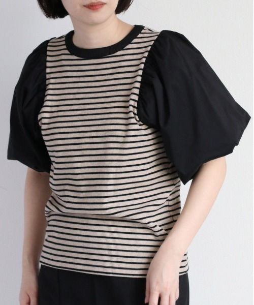 

Футболка с объемным рукавом Cepo, бежевый