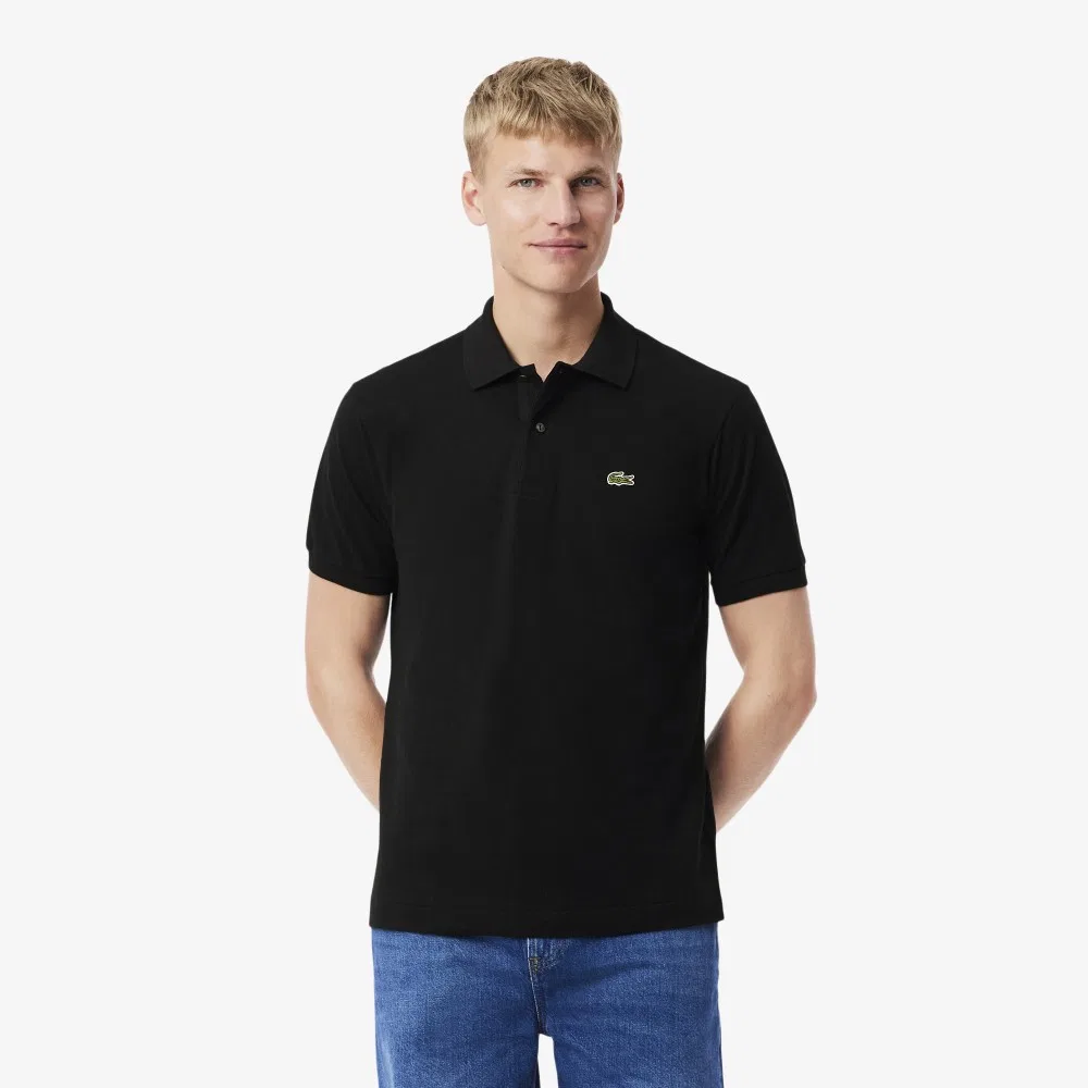Футболка-поло мужская Lacoste классического кроя, черный