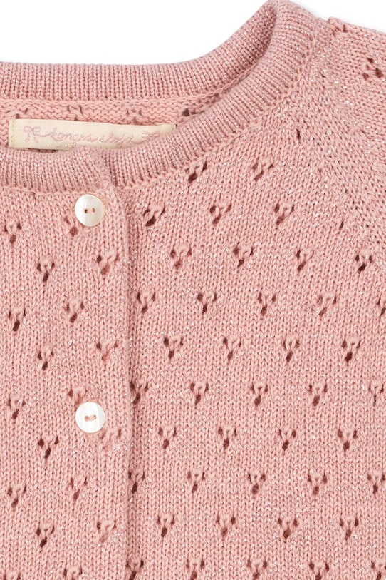 Детский хлопковый кардиган HANNAH CARDIGAN Konges Sløjd, розовый — фото 3