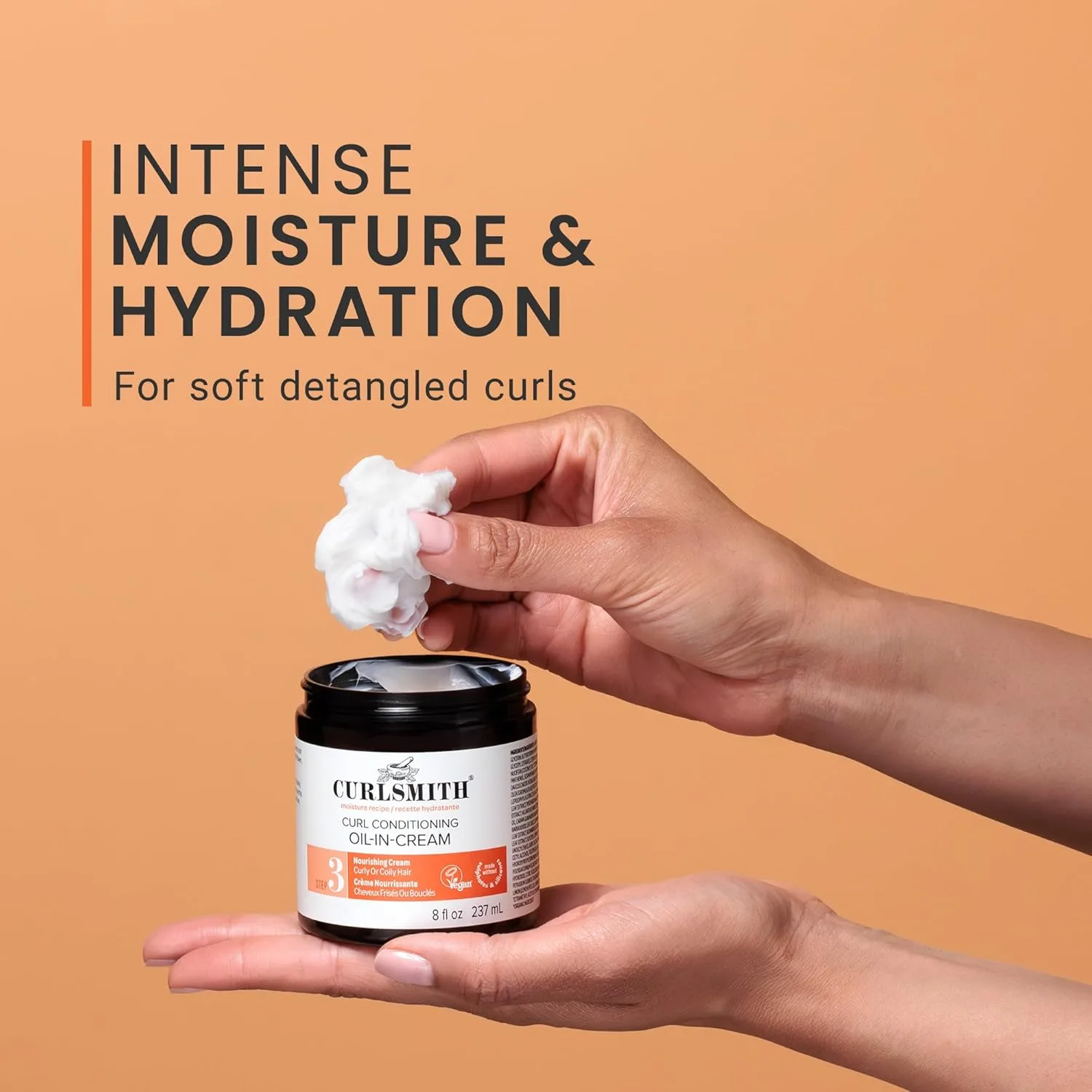 Curlsmith Curl Conditioning Oil-in-Cream, несмываемый кондиционер для густых кудрявых волос, глубокое увлажнение, для всех типов, Vegan & Cruelty-free 473 мл (1 шт.) — фото 4