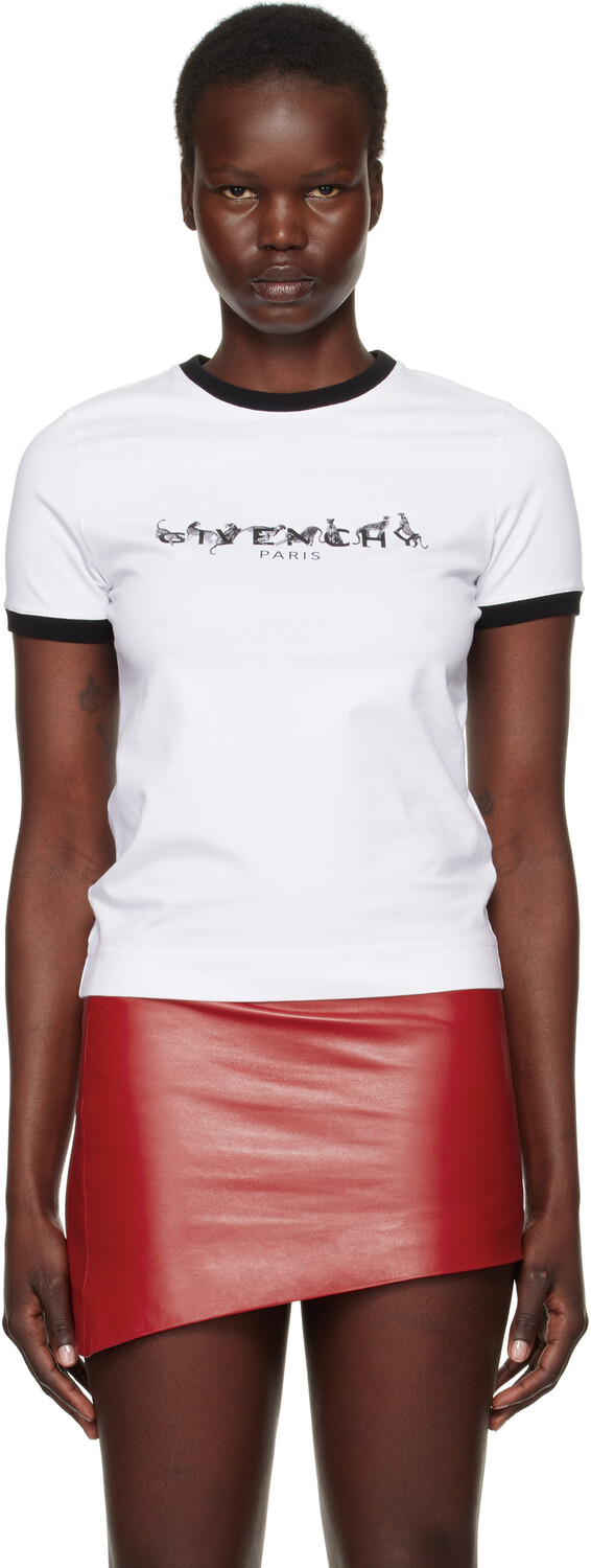 

Белая футболка Ringer Givenchy
