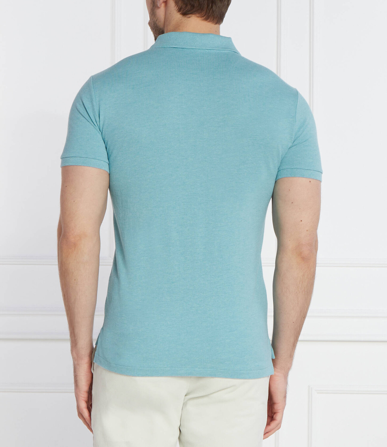 Поло POLO RALPH LAUREN Slim Fit, бирюзовый — фото 4