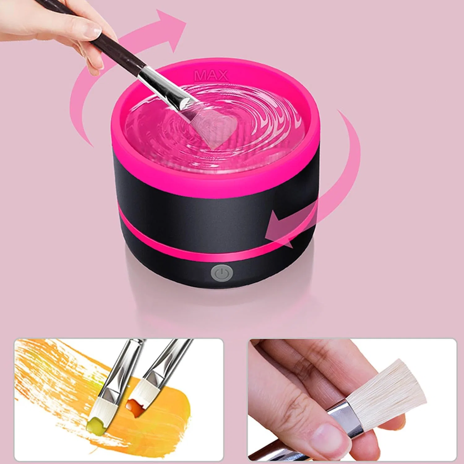 Машинка для чистки кистей Electric Brush Washer, автоматическая, белый — фото 4
