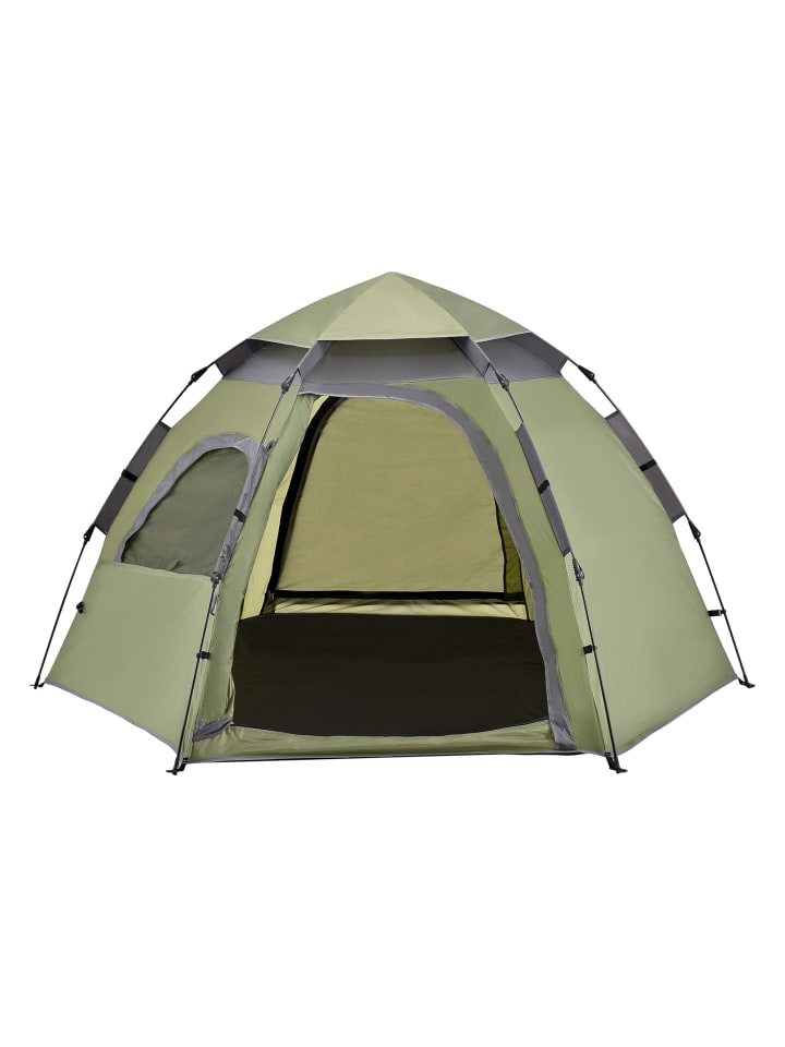 

En.casa Палатка для кемпинга Nybro, зеленая (Д)240 см (Ш)205 см (В)140 см