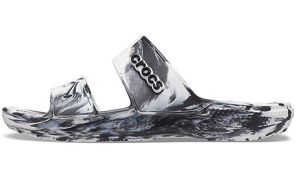 Тапочки classic clog marble beach sports slippers white black Crocs, белый — фото 2